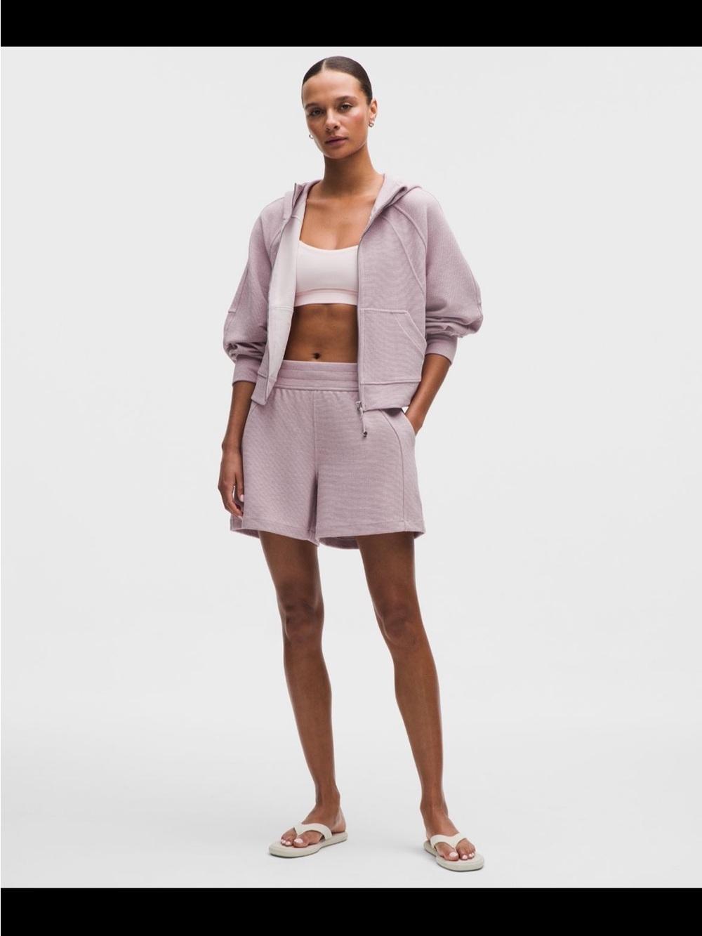 lululemon athletica High-Waist Knit Shorts - Charcoal & Light Pink